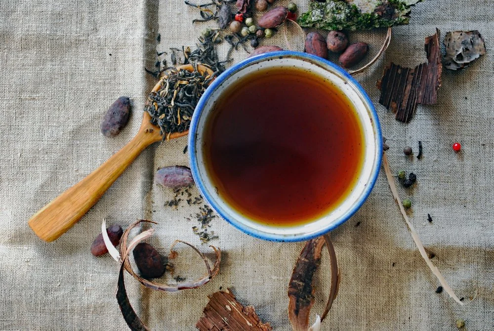 cup of tea with natural herbs